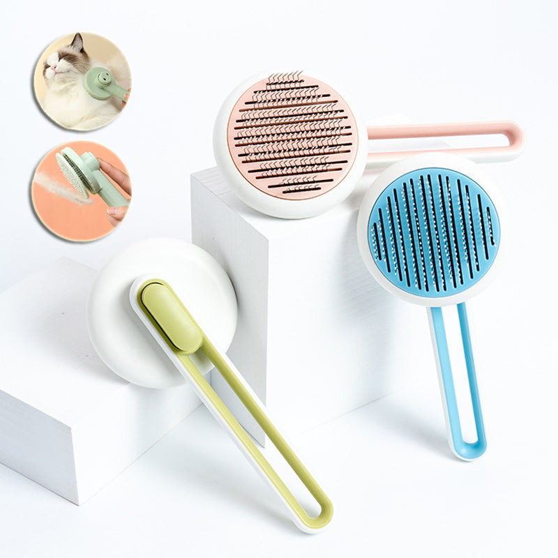 🐕 Pet Brush with Smart Self-Cleaning Mechanism