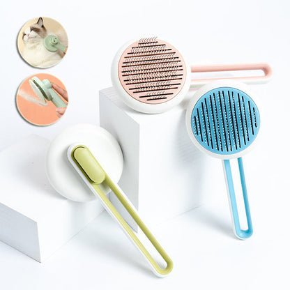 🐕 Pet Brush with Smart Self-Cleaning Mechanism