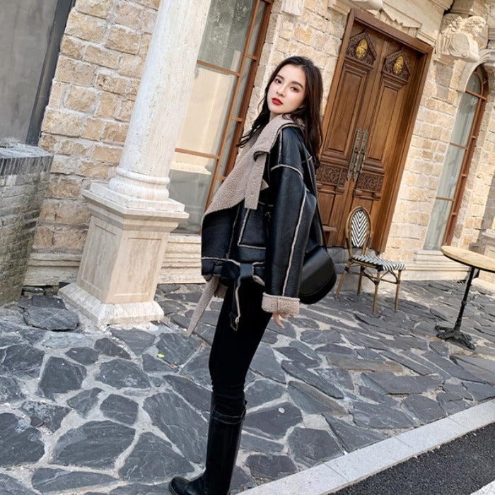 Women's leather hair plus