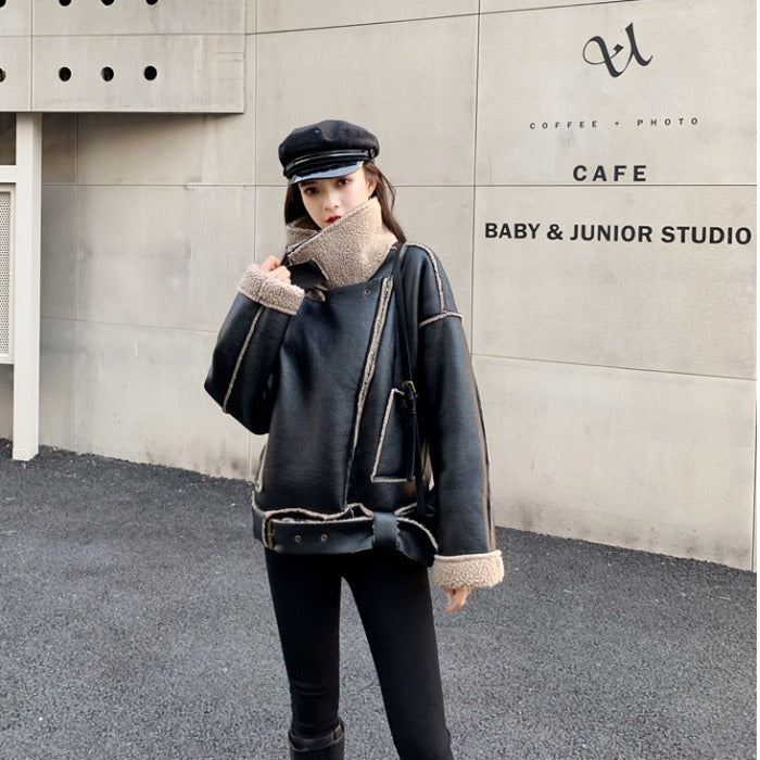 Women's leather hair plus