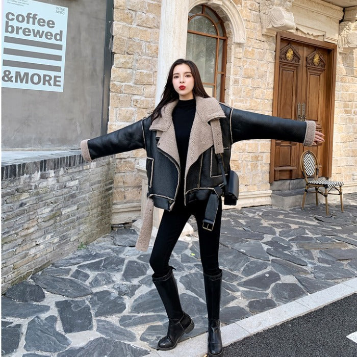 Women's leather hair plus
