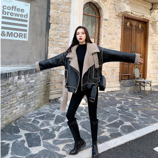 Women's leather hair plus