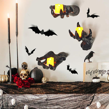 Eternal Night: 12 Gothic Halloween Wall Spirits – Bats, Haunted Hands & Candle Shadows