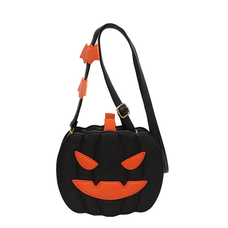 Spooky Chic Pumpkin Crossbody – Trendy Cartoon Shoulder Bag with Colorful Contrast