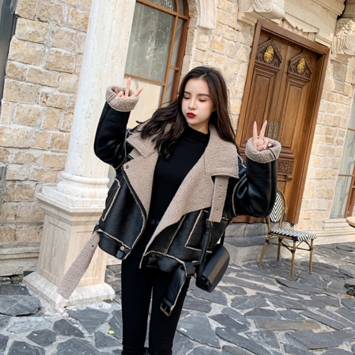 Women's leather hair plus