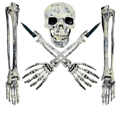Grim Harvest Skeleton Stakes: Realistic Skulls, Hands & Arms for Halloween Décor