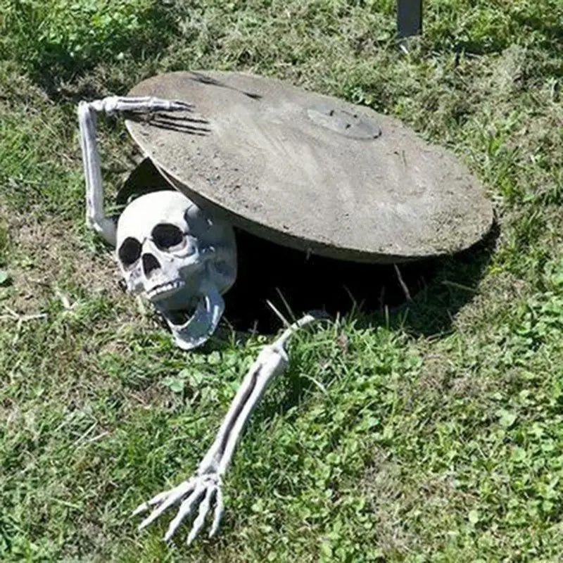 Grim Harvest Skeleton Stakes: Realistic Skulls, Hands & Arms for Halloween Décor