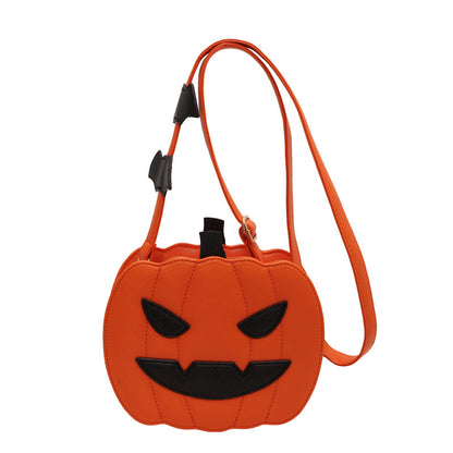 Spooky Chic Pumpkin Crossbody – Trendy Cartoon Shoulder Bag with Colorful Contrast
