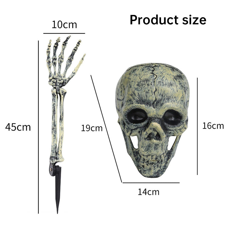 Grim Harvest Skeleton Stakes: Realistic Skulls, Hands & Arms for Halloween Décor