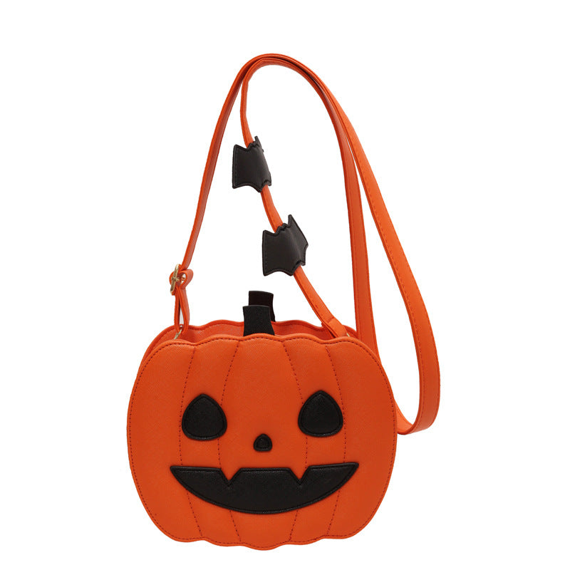 Spooky Chic Pumpkin Crossbody – Trendy Cartoon Shoulder Bag with Colorful Contrast
