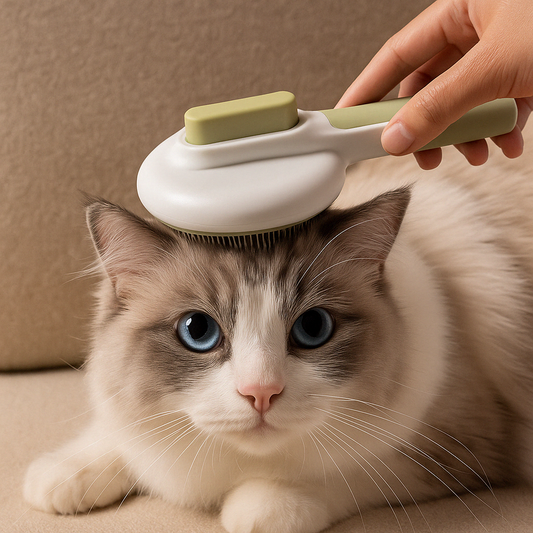 🐕 Pet Brush with Smart Self-Cleaning Mechanism